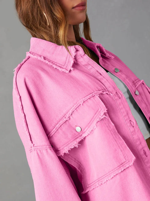 'Andrea' Lightweight Long Sleeve Denim Jacket - Celes Fashion